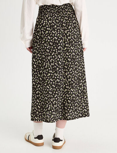 Jupe longue fluide noir femme