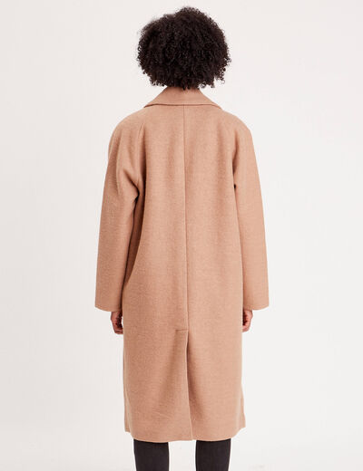 Manteau long oversize camel femme