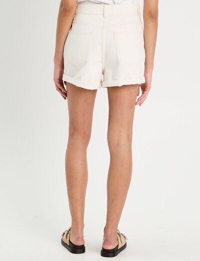Short straight blanc femme