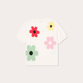 Pull manches courtes ecru femme