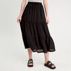 Jupe évasée longue noir femme