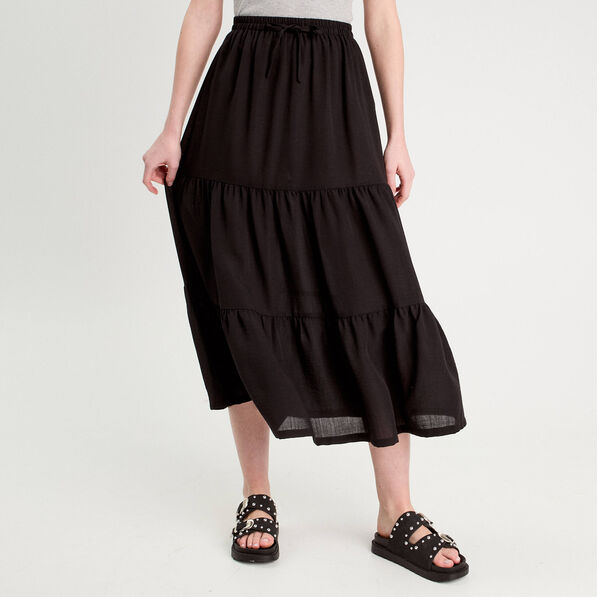 jupe evasee longue noir femme Jupe évasée longue noir femme
