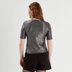 T-shirt paillettes gris argent femme