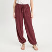 Pantalon large fluide prune femme