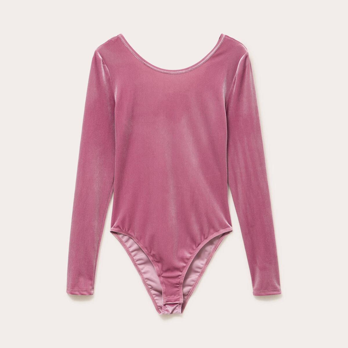 Body en velours d&eacute;collet&eacute; dos rose clair femme