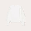 Pull manches longues dentelle ecru femme
