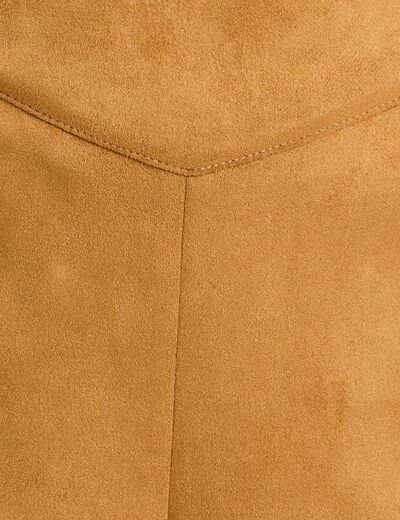 Short droit suédine camel femme