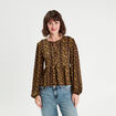 Blouse manches longues marron femme