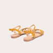Sandales plates jaune or femme