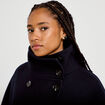 Veste chin&eacute;e col montant manches longues bleu marine femme