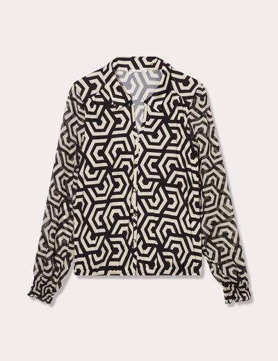 Blouse Paula - manches longues blanc femme