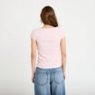 T-shirt cintr&eacute; d&eacute;collet&eacute; manches courtes rose clair femme