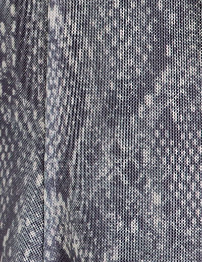 T-shirt manches longues noeuds bleu gris femme