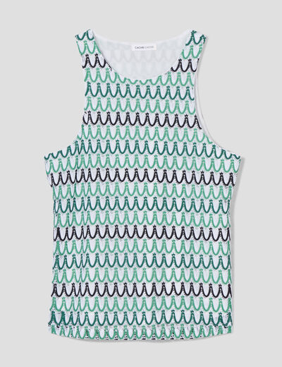 Débardeur doublure crochet vert femme