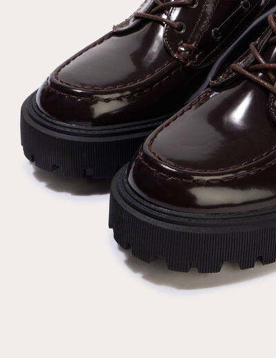 Mocassins &agrave; talon marron fonc&eacute; femme