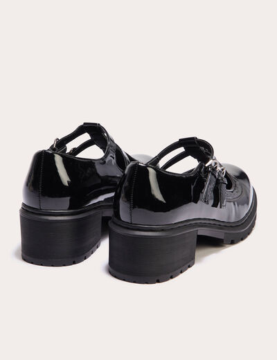 Babies vernies crantées noir femme
