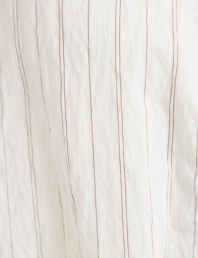 Chemise ample cropped effet boule blanc femme