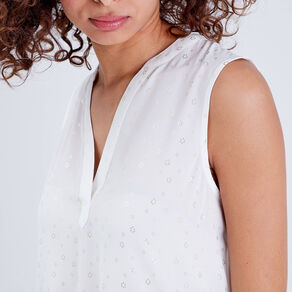 Blouse sans manches blanc femme