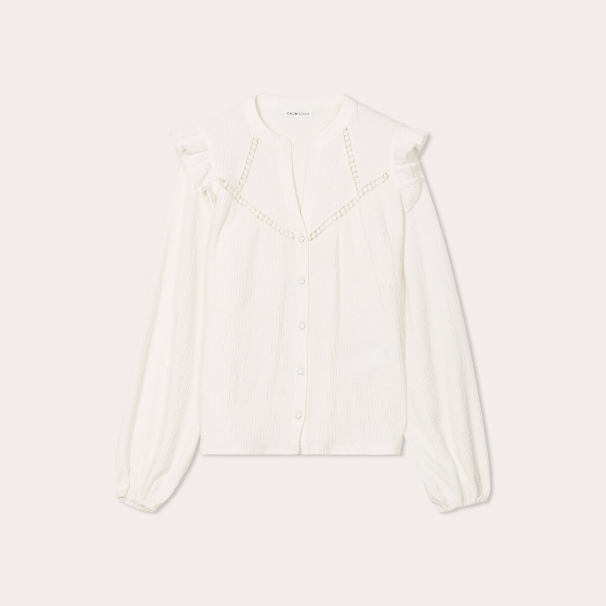 Blouse manches longues ecru femme