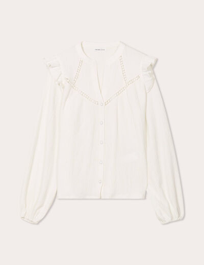 Blouse manches longues ecru femme