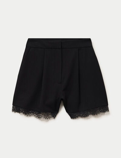 Short en dentelle noir femme