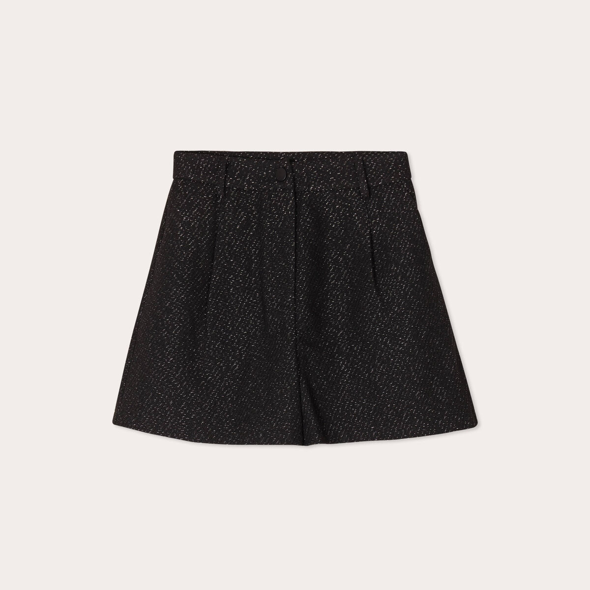 Short ample fils métallisés noir femme