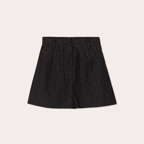 Short ample fils métallisés noir femme