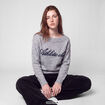 Pull col rond manches longues gris fonc&eacute;