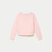 Pull col v manches longues rose clair