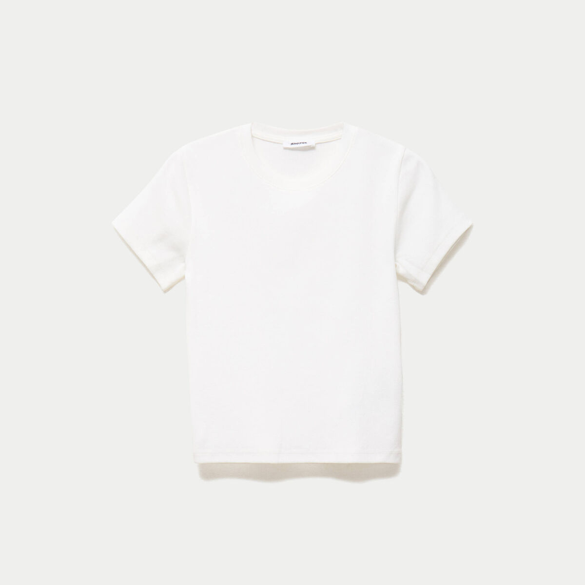 T-shirt ajust&eacute; col rond manches courtes blanc