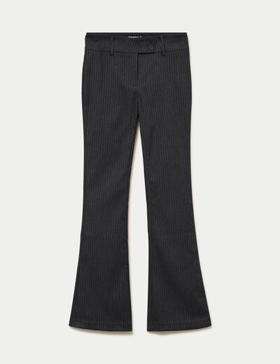 Pantalon bootcut stretch taille standard gris fonc&eacute;