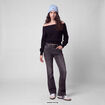 Pull oversize col bardot manches longues noir