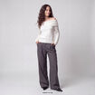 Pantalon coupe large taille standard gris anthracite