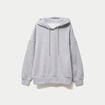 Sweat boyfriend brillant &agrave; capuche gris clair