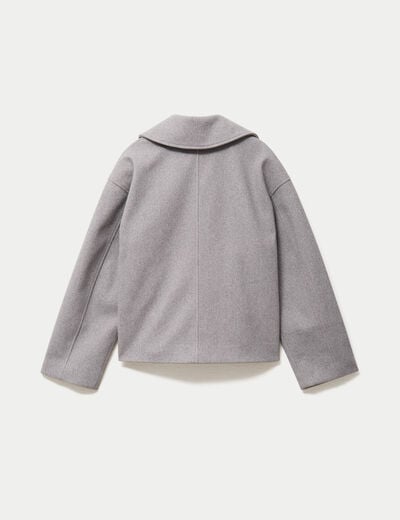 Caban droit gris clair