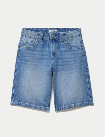 Bermuda large en jean 5 poches denim double stone