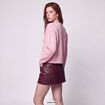 Gilet ajust&eacute; cropped manches longues rose