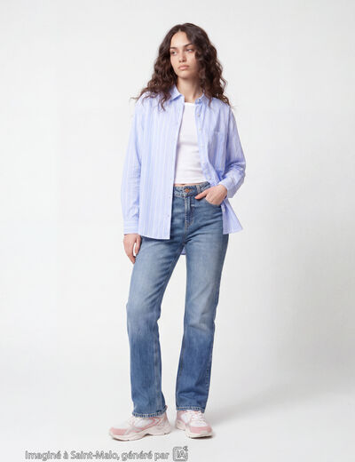 Jean Sam regular taille standard denim double stone