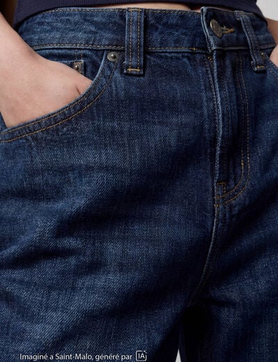Jean loose taille basse denim brut ado