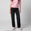 Jean regular taille basse denim noir ado