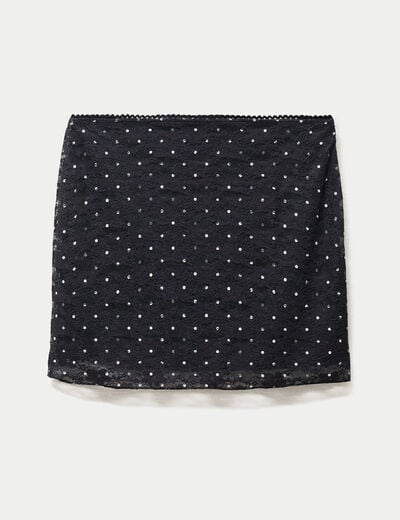 Jupe aspect dentelle noir