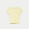 T-shirt ajust&eacute; col rond manches courtes jaune clair