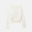 Pull col bateau manches longues strass ecru