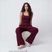 Jogging large en maille bordeaux