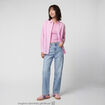 Jean regular taille haute denim bleach ado
