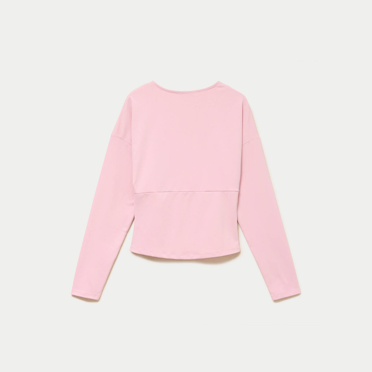 Top ajust&eacute; court manches longues rose