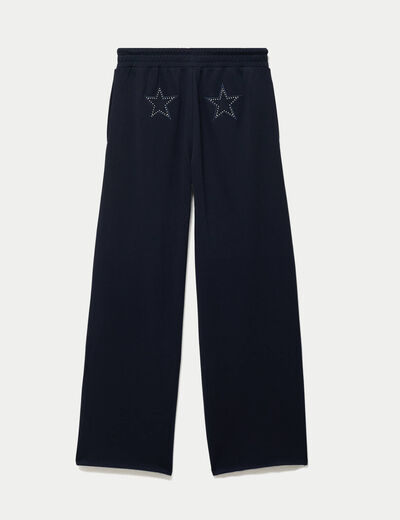 Jogging large en maille bleu marine