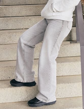 Jean Lenny wide leg standard denim gris