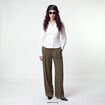 Pantalon coupe large taille standard vert kaki
