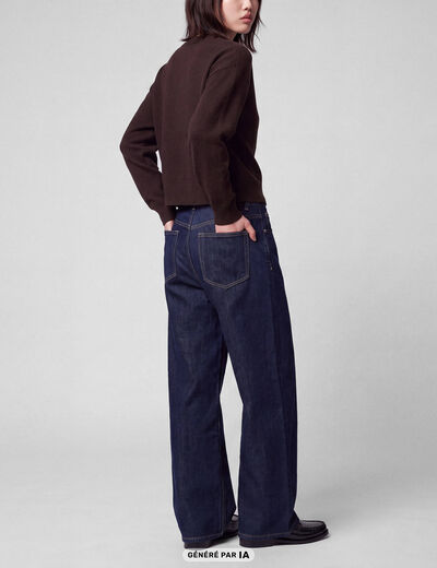 Jean Lenny wide leg taille standard denim brut